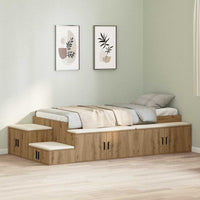 Struttura letto con contenitore con cassetto rovere artigianale 3335564