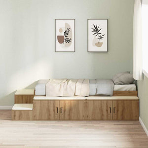 Struttura letto con contenitore con cassetto rovere artigianale 3335564