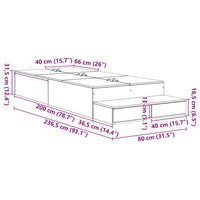 Struttura letto con contenitore Bianco 236.5 x 80 x 31.5 cm 3335597