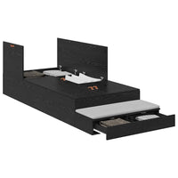 Struttura letto con contenitore con cassetto Rovere nero 3335606