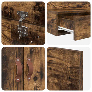 Struttura letto con contenitore con cassetto Rovere fumé 3335609