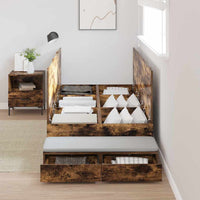 Struttura letto con contenitore con cassetto Rovere fumé 3335609