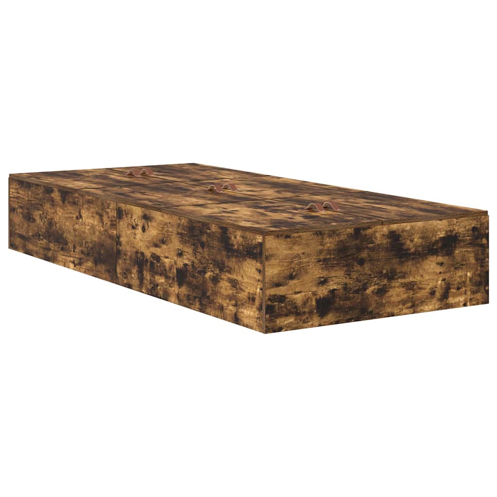 Struttura letto con contenitore con cassetto Rovere fumé 3335609