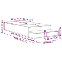 Struttura letto con contenitore con cassetto Rovere fumé 3335609