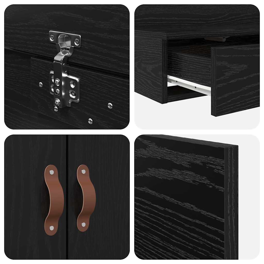 Struttura letto con contenitore con cassetto Rovere nero 3335614