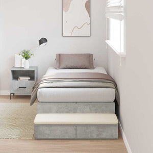 Struttura letto con contenitore con cassetto Grigio cemento 3335616