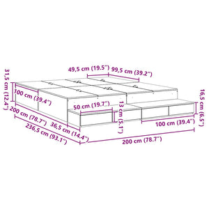 Struttura letto con contenitore Bianco 236.5 x 200 x 31.5 cm 3335621