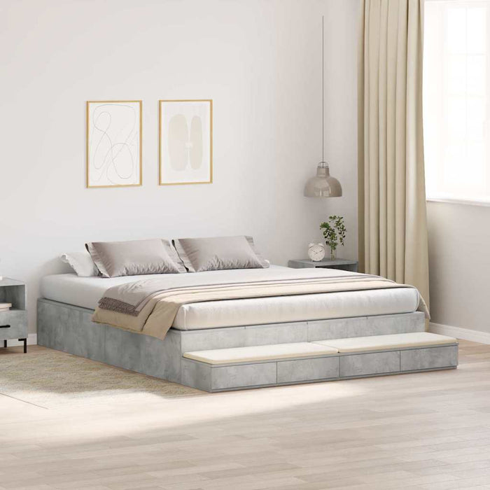 Struttura letto con contenitore con cassetto Grigio cemento 3335624