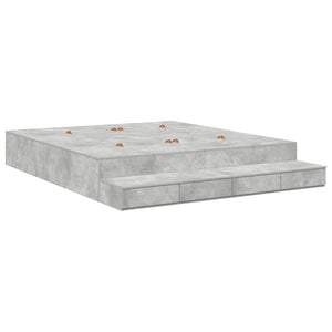 Struttura letto con contenitore con cassetto Grigio cemento 3335624