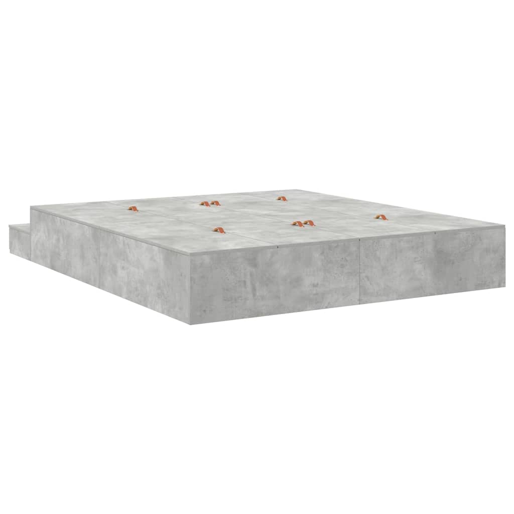 Struttura letto con contenitore con cassetto Grigio cemento 3335624