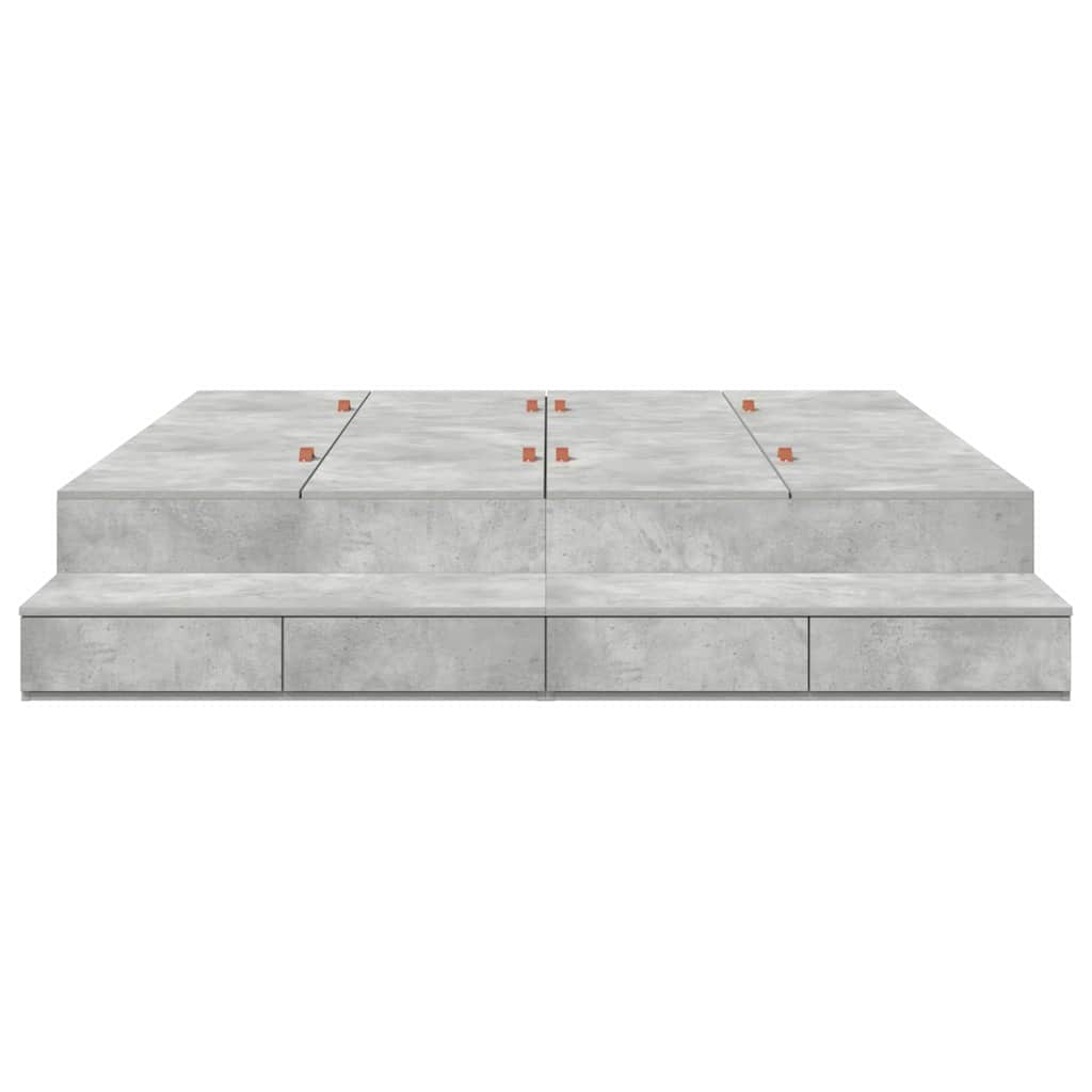 Struttura letto con contenitore con cassetto Grigio cemento 3335624