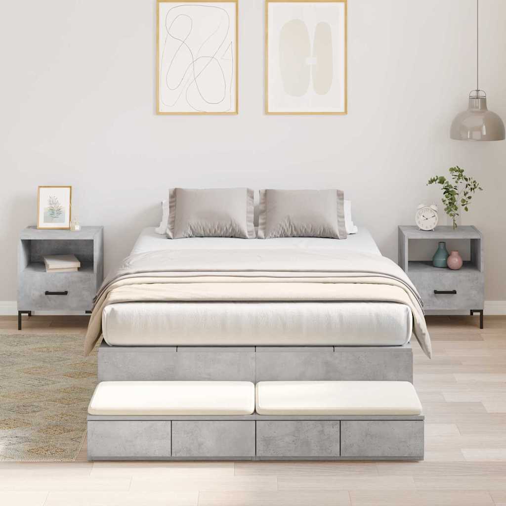 Struttura letto con contenitore con cassetto Grigio cemento 3335632