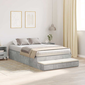 Struttura letto con contenitore con cassetto Grigio cemento 3335632