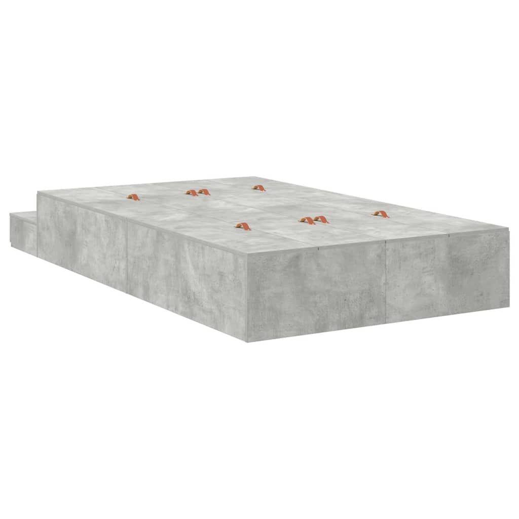 Struttura letto con contenitore con cassetto Grigio cemento 3335632