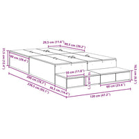 Struttura letto con contenitore con cassetto Grigio cemento 3335632