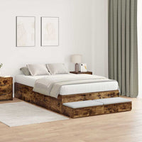 Struttura letto con contenitore con cassetto Rovere fumé 3335633