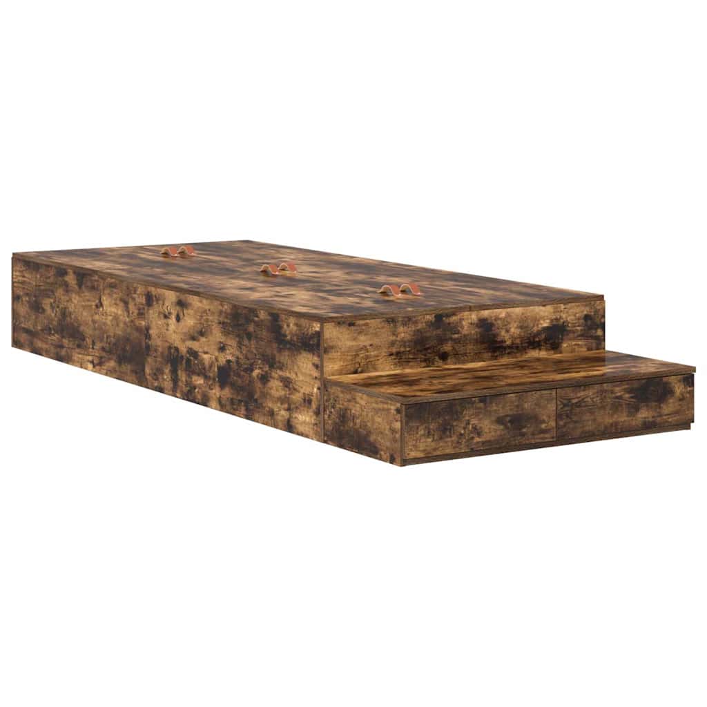 Struttura letto con contenitore con cassetto Rovere fumé 3335673