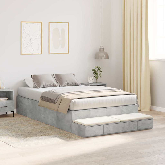 Struttura letto con contenitore con cassetto Grigio cemento 3335688