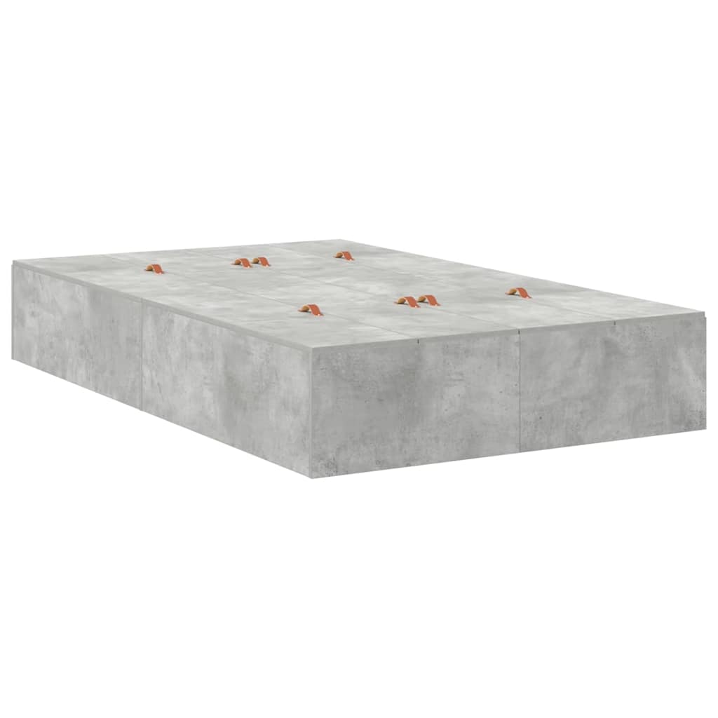 Struttura letto con contenitore con cassetto Grigio cemento 3335688