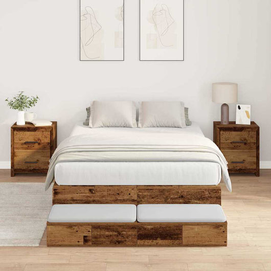 Struttura letto con contenitore con cassetto Legno vecchio 3335691
