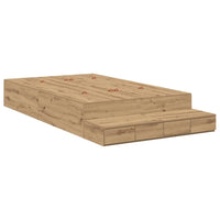 Struttura letto con contenitore con cassetto rovere artigianale 3335692