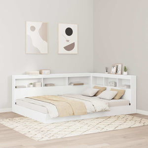 Letto Libreria Bianco 140 x 200 cm Legno multistrato 3335729