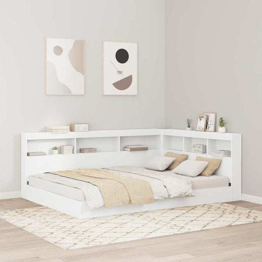 Letto Libreria Bianco 140 x 200 cm Legno multistrato 3335729