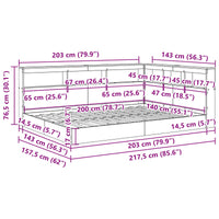 Letto Libreria Bianco 140 x 200 cm Legno multistrato 3335729