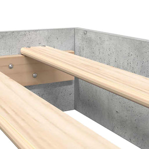 vidaXL Letto Libreria Grigio cemento 140 x 200 cm Legno multistrato