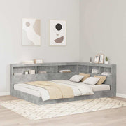 vidaXL Letto Libreria Grigio cemento 140 x 200 cm Legno multistrato