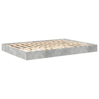 vidaXL Letto Libreria Grigio cemento 140 x 200 cm Legno multistrato