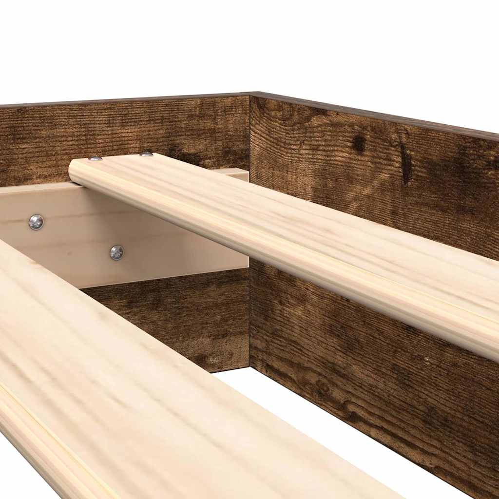vidaXL Letto Libreria Rovere fumo 140 x 200 cm Legno multistrato