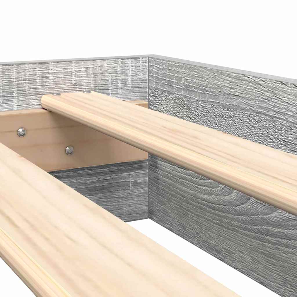 Letto Libreria Grigio sonoma 140 x 200 cm Legno multistrato 3335733