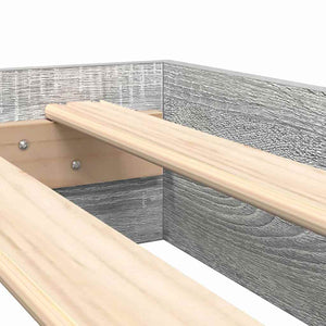 Letto Libreria Grigio sonoma 140 x 200 cm Legno multistrato 3335733