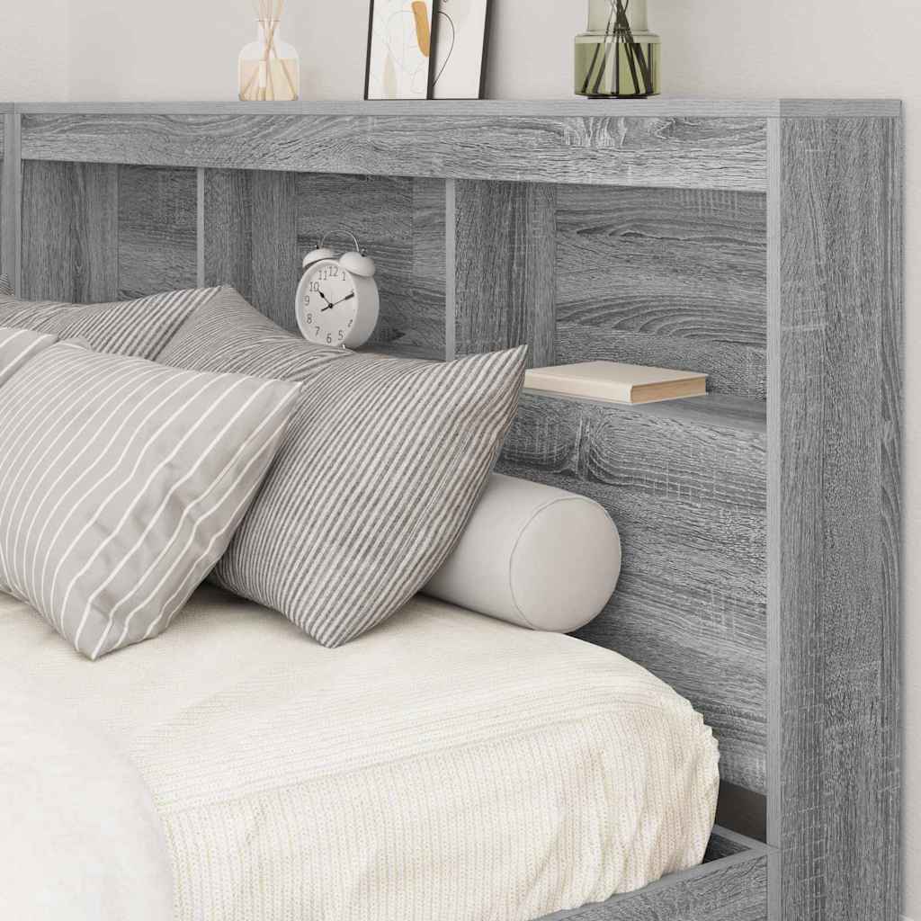 Letto Libreria Grigio sonoma 140 x 200 cm Legno multistrato 3335733