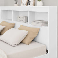 Letto Libreria-Struttura Letto con contenitore Bianco 160 x 200 cm Legno multistrato