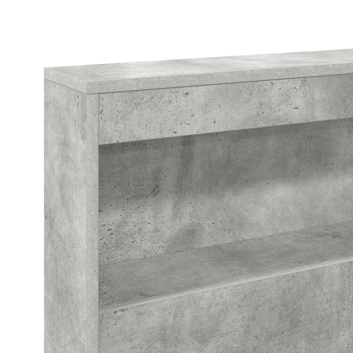 vidaXL Letto Libreria Grigio cemento 160 x 200 cm Legno multistrato