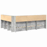 vidaXL Letto Libreria Grigio cemento 160 x 200 cm Legno multistrato