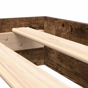 vidaXL Letto Libreria Rovere fumo 160 x 200 cm Legno multistrato