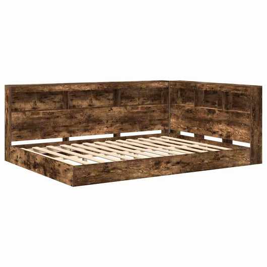 vidaXL Letto Libreria Rovere fumo 160 x 200 cm Legno multistrato