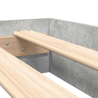 vidaXL Letto Libreria Grigio cemento 180 x 200 cm Legno multistrato