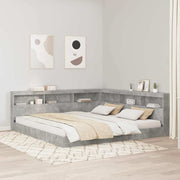 vidaXL Letto Libreria Grigio cemento 180 x 200 cm Legno multistrato