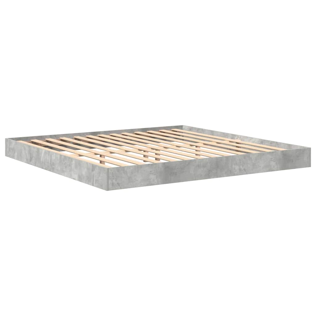 vidaXL Letto Libreria Grigio cemento 180 x 200 cm Legno multistrato