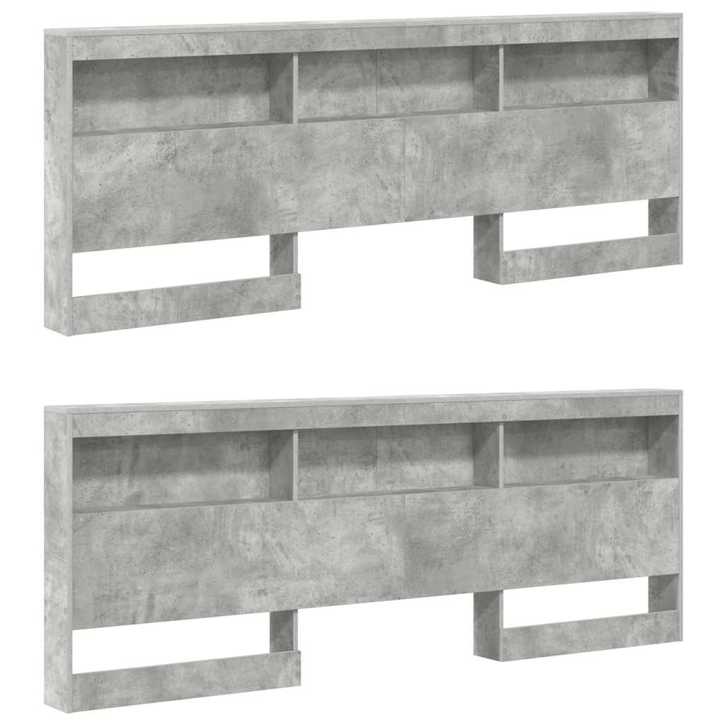 vidaXL Letto Libreria Grigio cemento 180 x 200 cm Legno multistrato