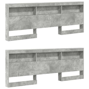 vidaXL Letto Libreria Grigio cemento 180 x 200 cm Legno multistrato