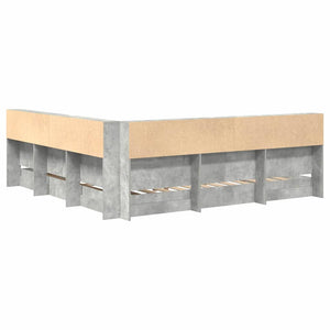 vidaXL Letto Libreria Grigio cemento 180 x 200 cm Legno multistrato