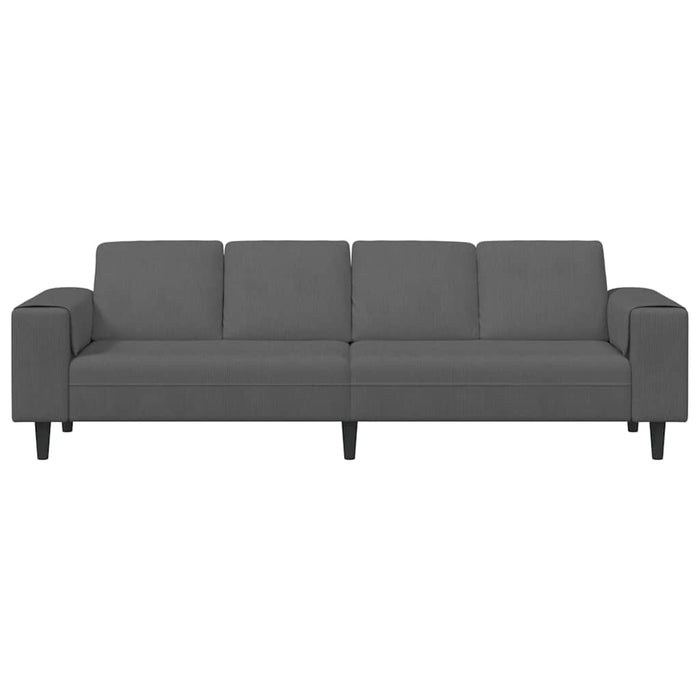 Divano in tessuto con cuscino Grigio scuro Tessuto in velluto a coste