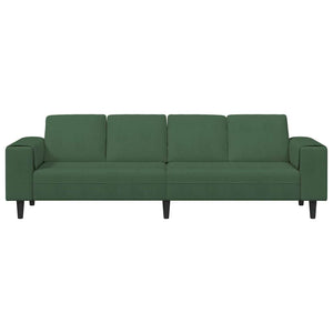 Divano in tessuto Verde Scuro 208 cm Tessuto in velluto a coste