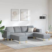 Set di divani 3 pcs Grigio chiaro Tessuto