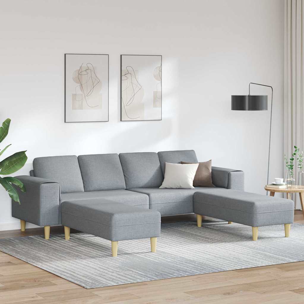 Set di divani 3 pcs Grigio chiaro Tessuto